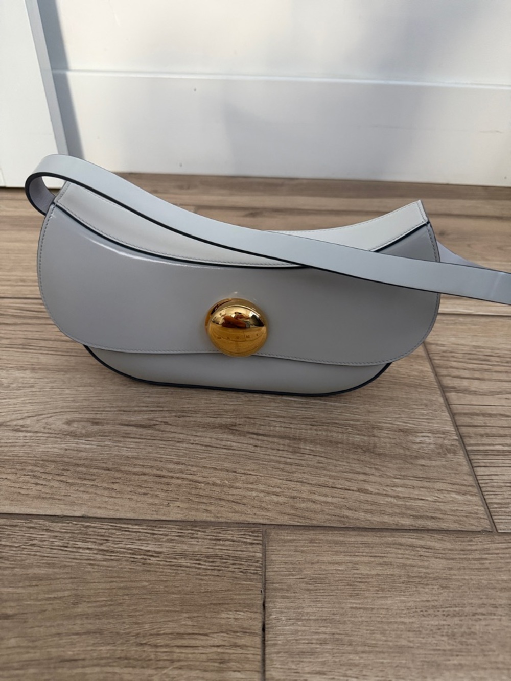 Marni Gray Leather Shoulder Bag - Picture 5 of 8